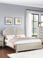 Traditional Style Eastern King Size Bed 1pc Two Panel Bed Silver Finish Bedroom Furniture