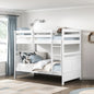 Bunk Bed Twin Over Twin White Finish Sturdy Wood Frame Guard Rails Youth Bedroom Furniture 1pc