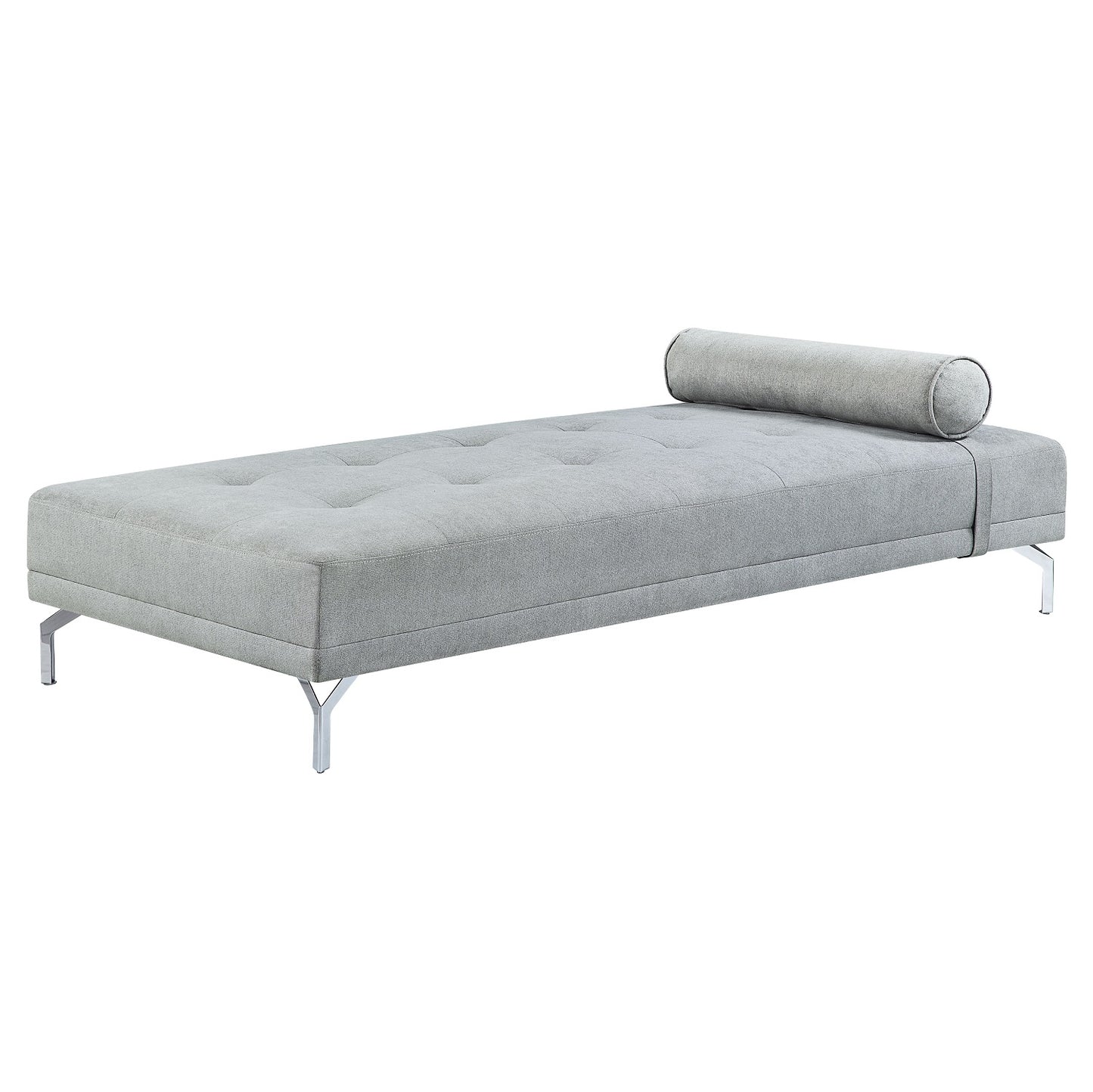 Melange Velvet Upholstered Sofa Bed with Pillow, Grey