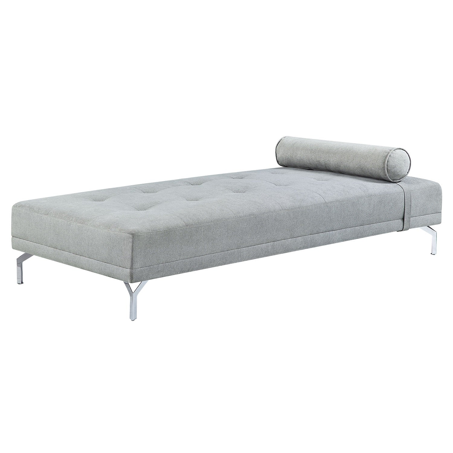 Melange Velvet Upholstered Sofa Bed with Pillow, Grey