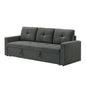 Fabric Upholstered Sleeper Sofa with Tufted Cushions, Dark Gray