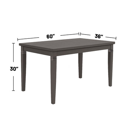 Dasher 6 Piece Wood Dining Set, Grey - Seats 6