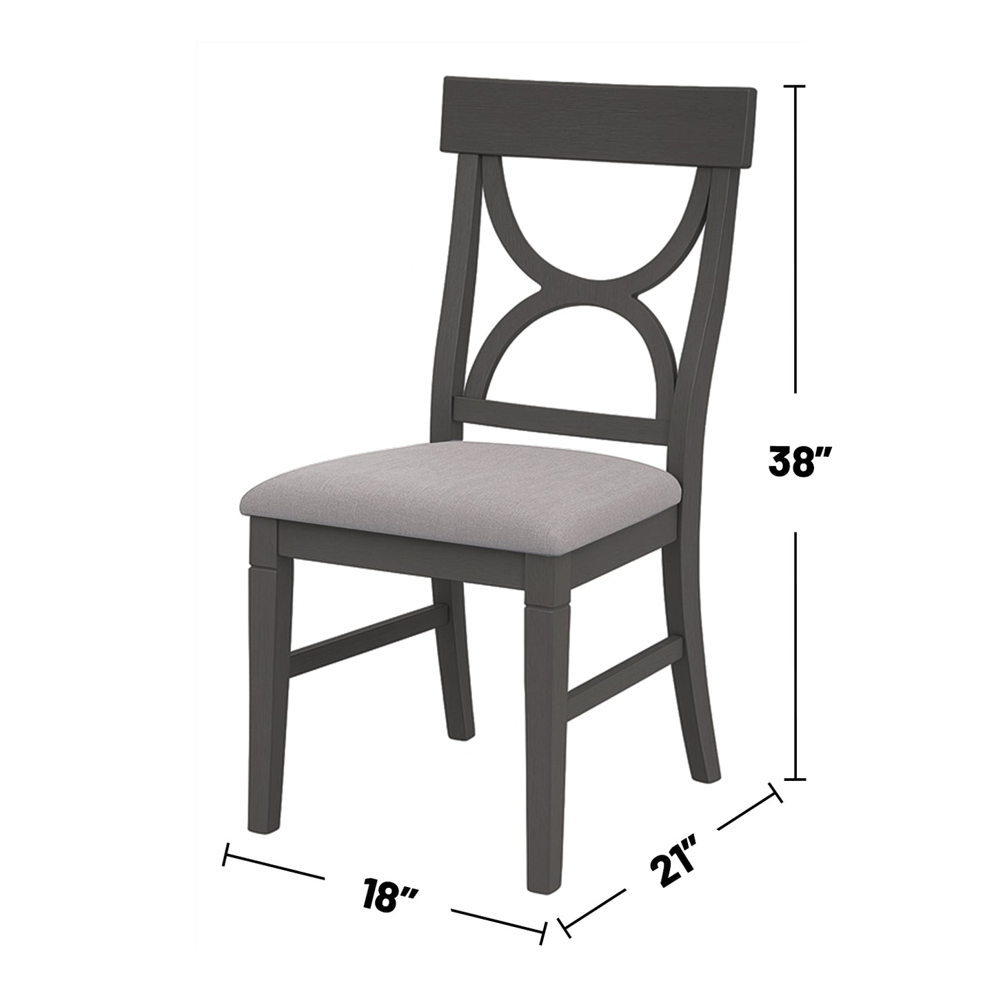 Dasher 6 Piece Wood Dining Set, Grey - Seats 6