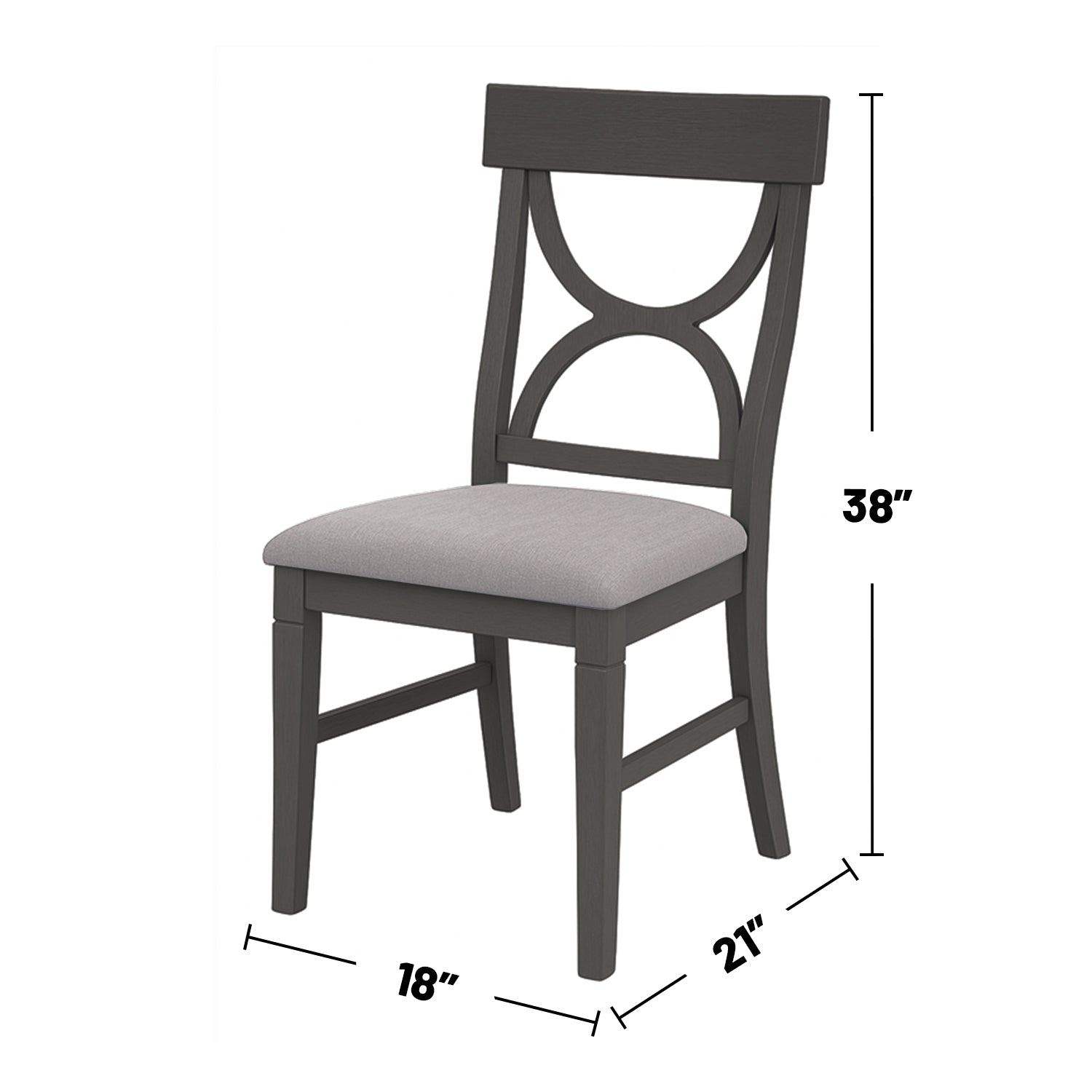 Dasher 6 Piece Wood Dining Set, Grey - Seats 6