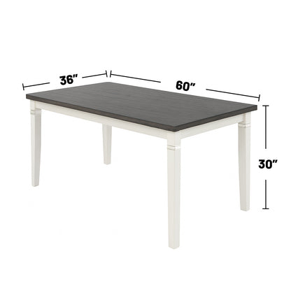 6 Person Grey White Rectangular Dining Table Set