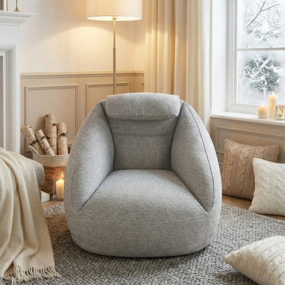 Grey Polyester Inflatable Couch - 1 Seat for Living Room