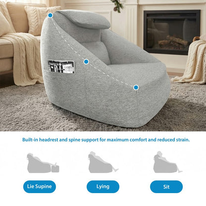 Grey Polyester Inflatable Couch - 1 Seat for Living Room