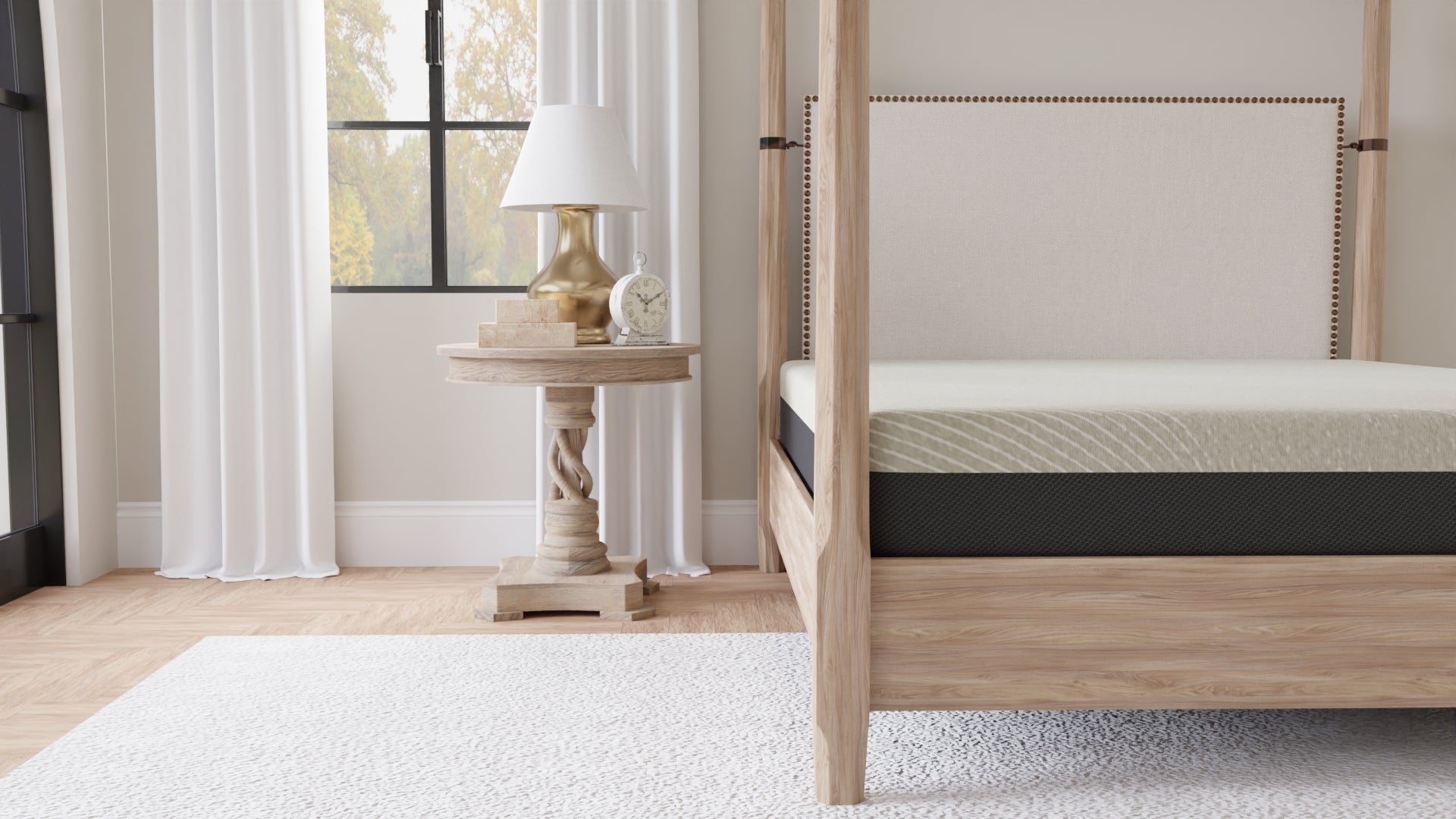 Full Size Gel Memory Foam Mattress - Black Gray