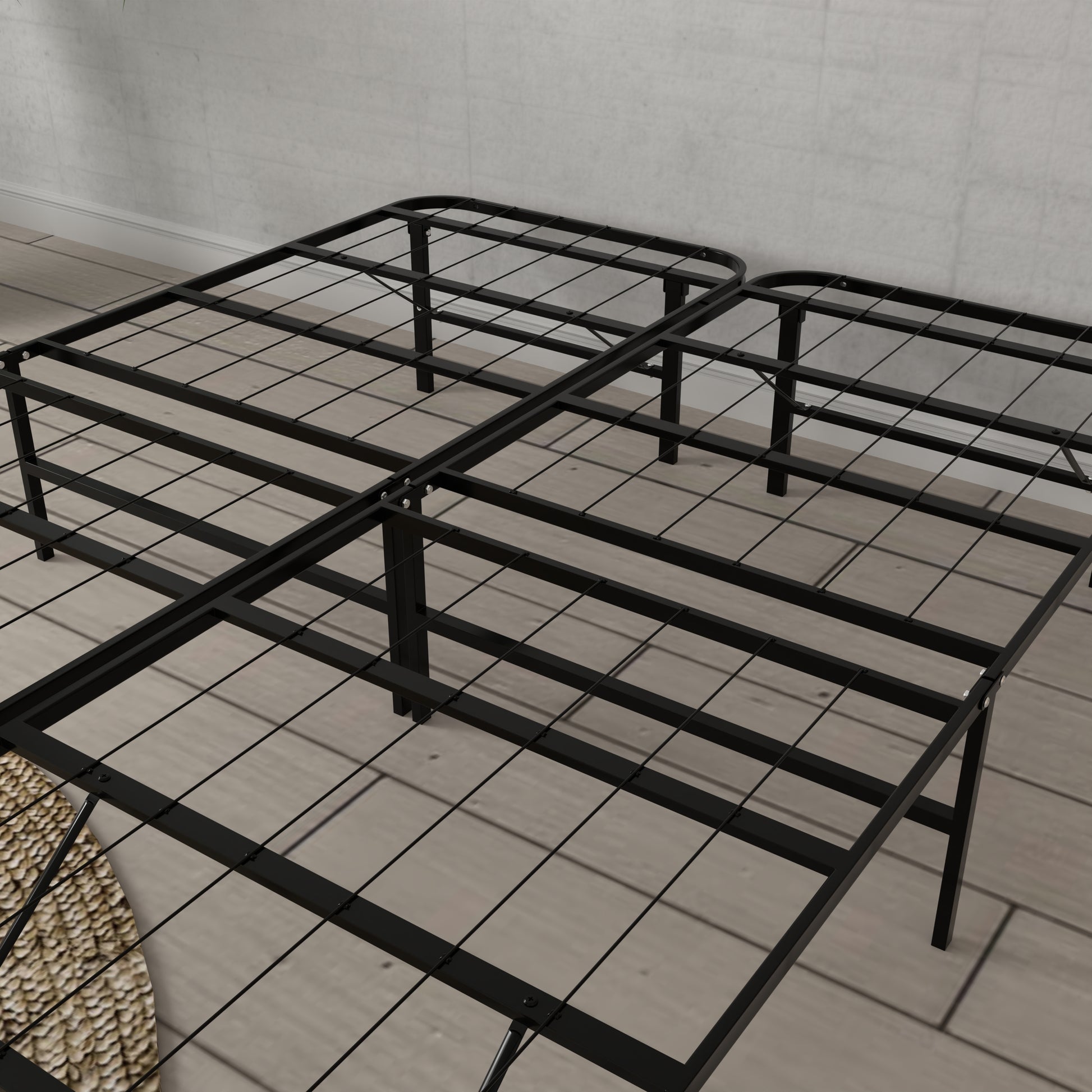 Twin XL Steel Platform Bed Foundation - Black