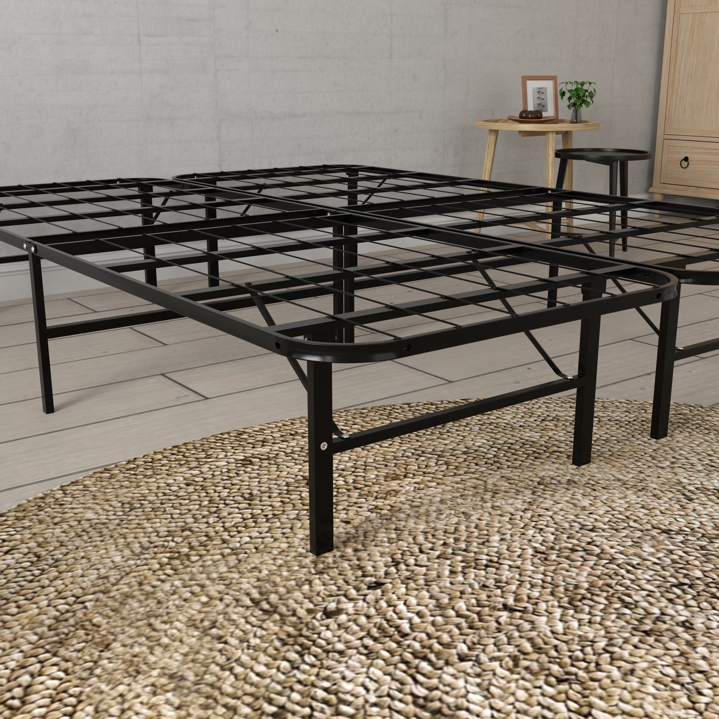 Twin XL Steel Platform Bed Foundation - Black