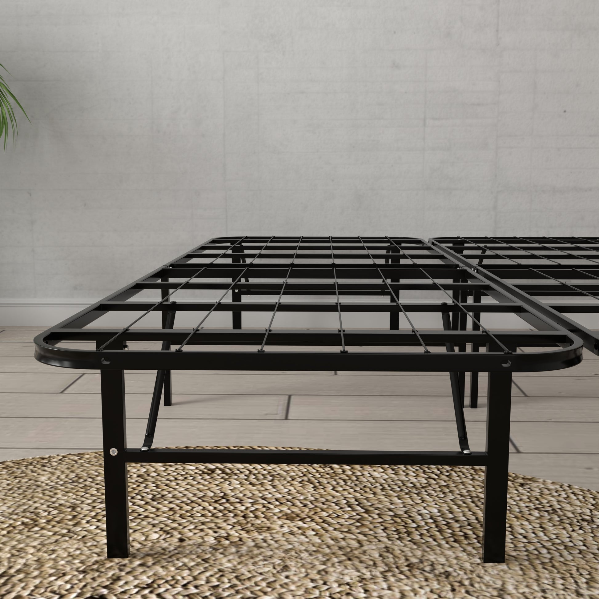 Twin XL Steel Platform Bed Foundation - Black