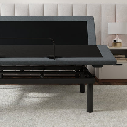 Queen Adjustable Bed Base - Black & Gray Steel Frame