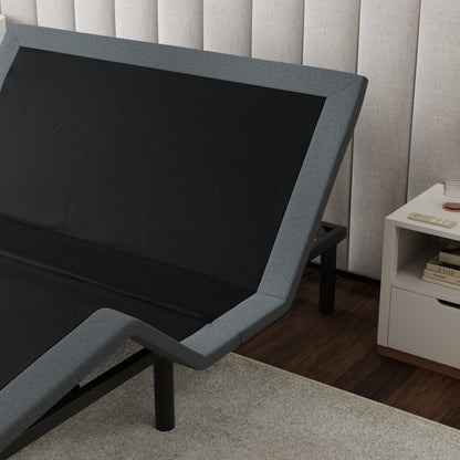 Queen Adjustable Bed Base - Black & Gray Steel Frame