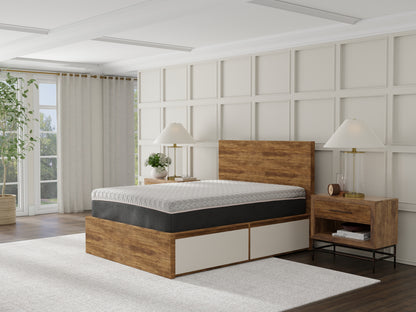 Queen Copper Memory Foam Mattress - Black Gray