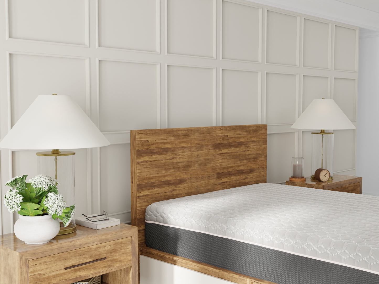 Queen Copper Memory Foam Mattress - Black Gray
