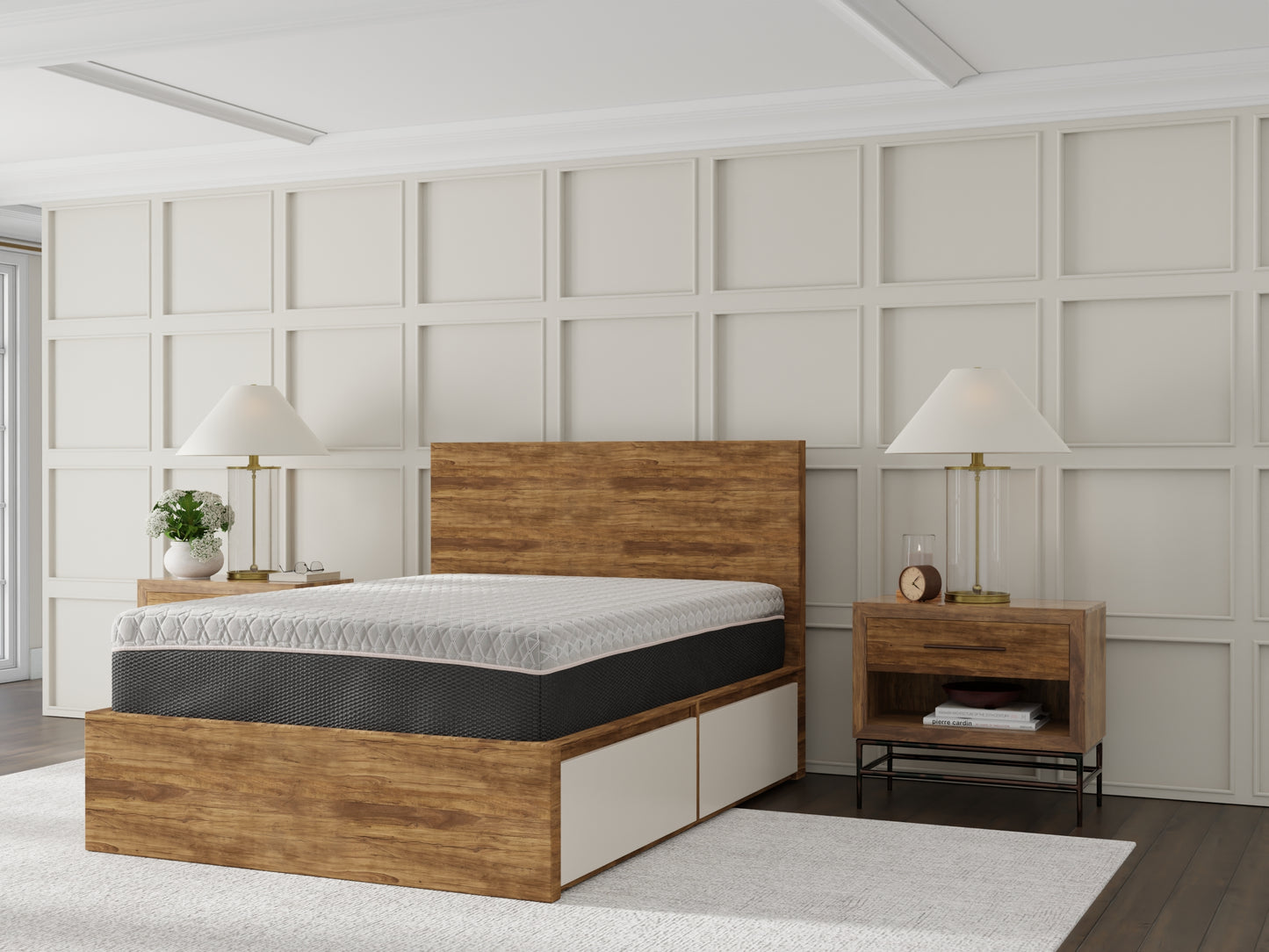 Queen Copper Memory Foam Mattress - Black Gray
