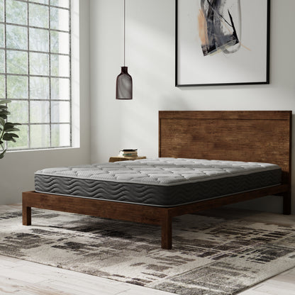 Queen Hybrid 8 Inch Firm Mattress - Foam+Spring Black Gray for Bedroom