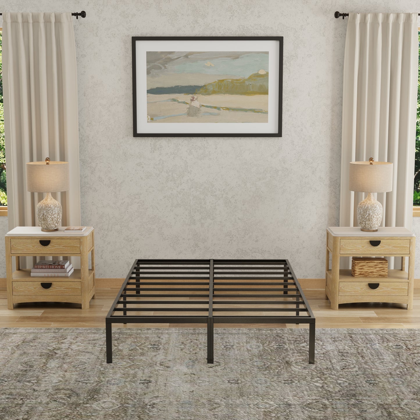 Twin Steel Platform Bed Frame - Black for Bedroom