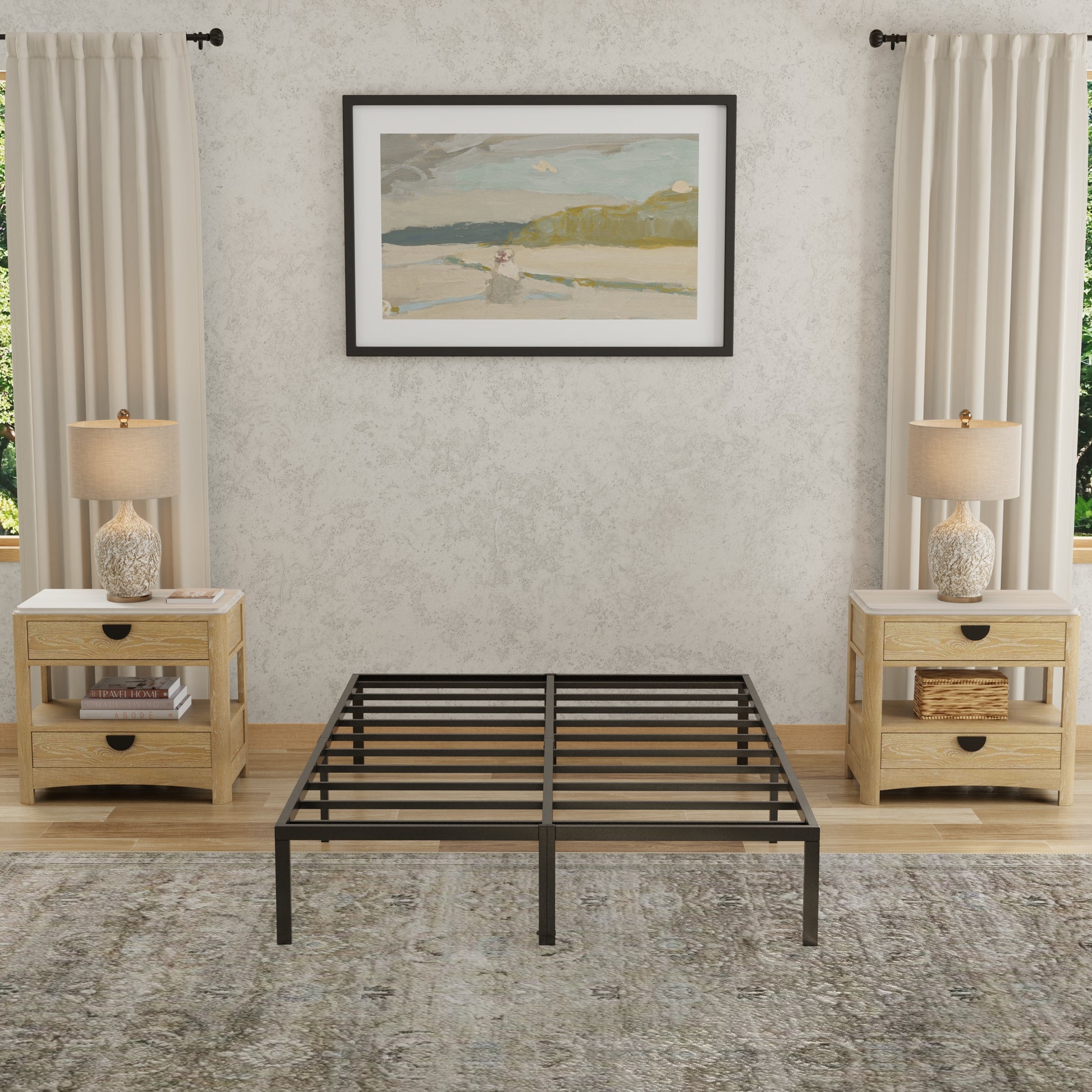 Twin Steel Platform Bed Frame - Black for Bedroom