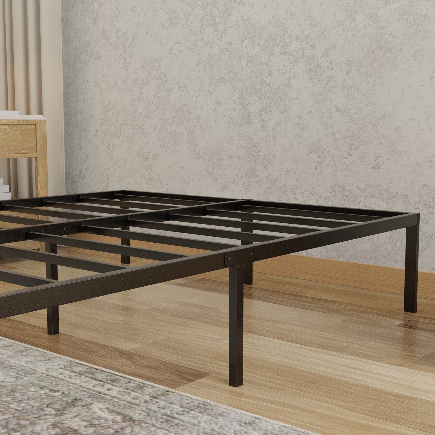 Twin Steel Platform Bed Frame - Black for Bedroom