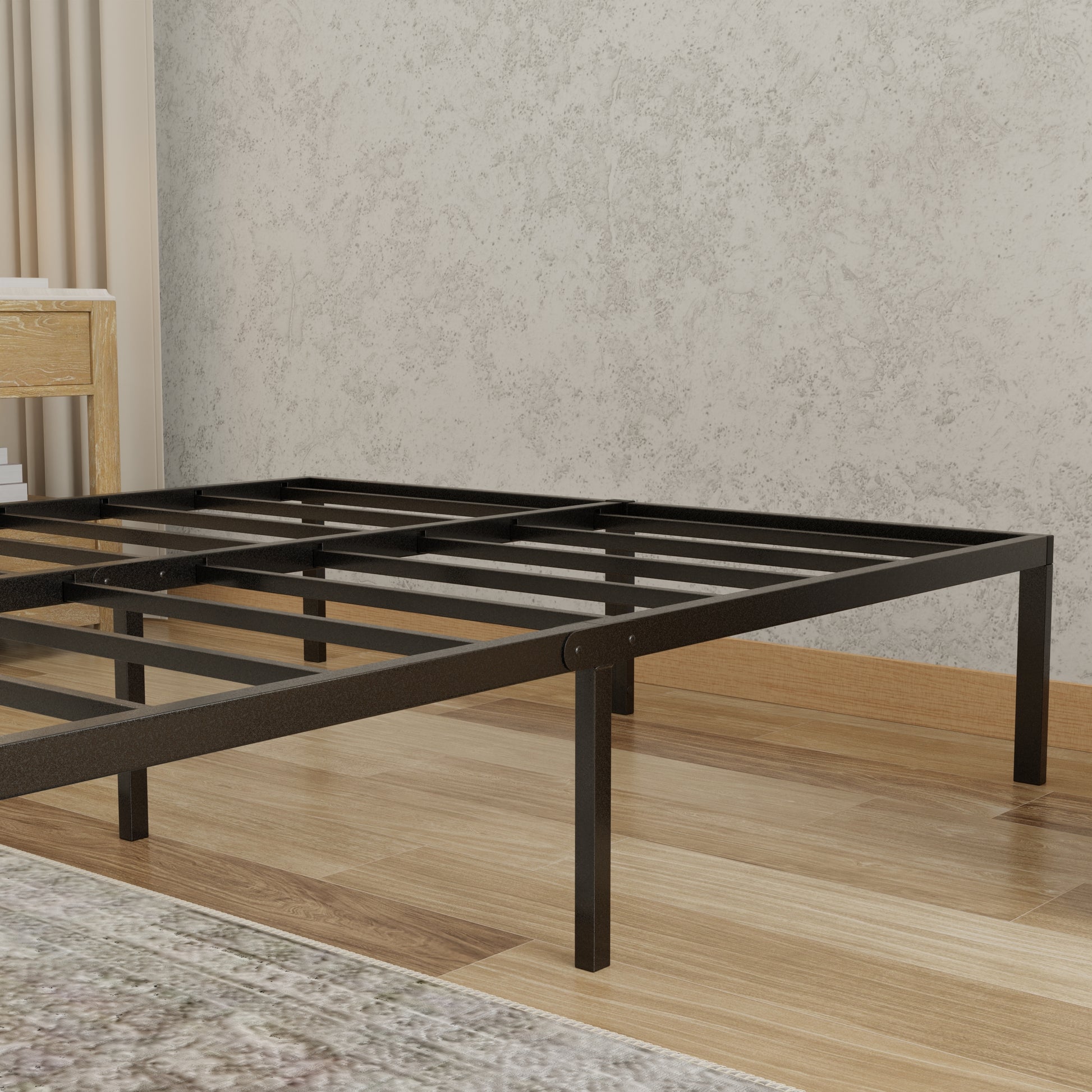 Twin Steel Platform Bed Frame - Black for Bedroom