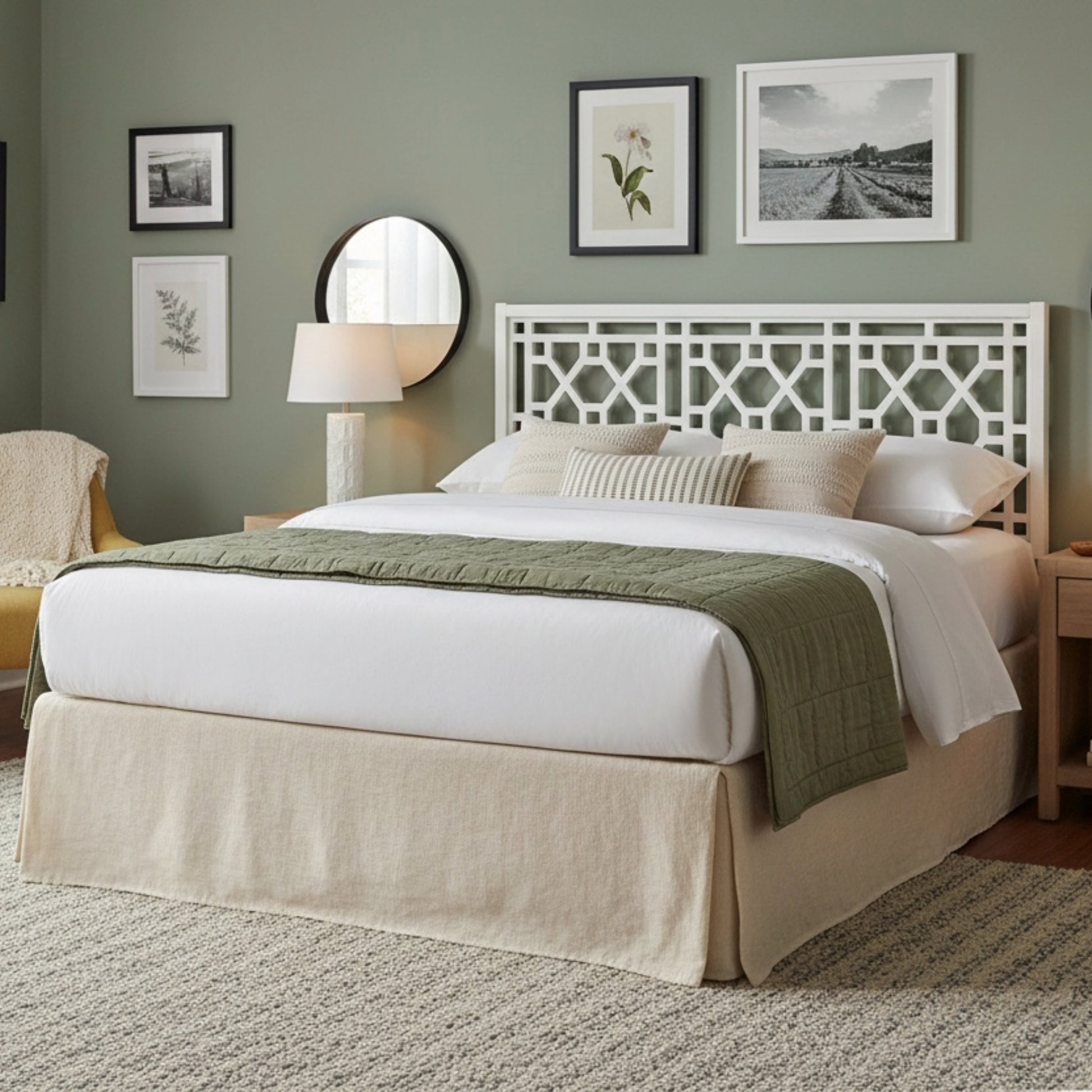 Tabor Chippendale White Headboard - King