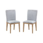 Emi 25 Inch Dining Chair Set of 2, Cushioned Seat, Gray Linen Upholstery