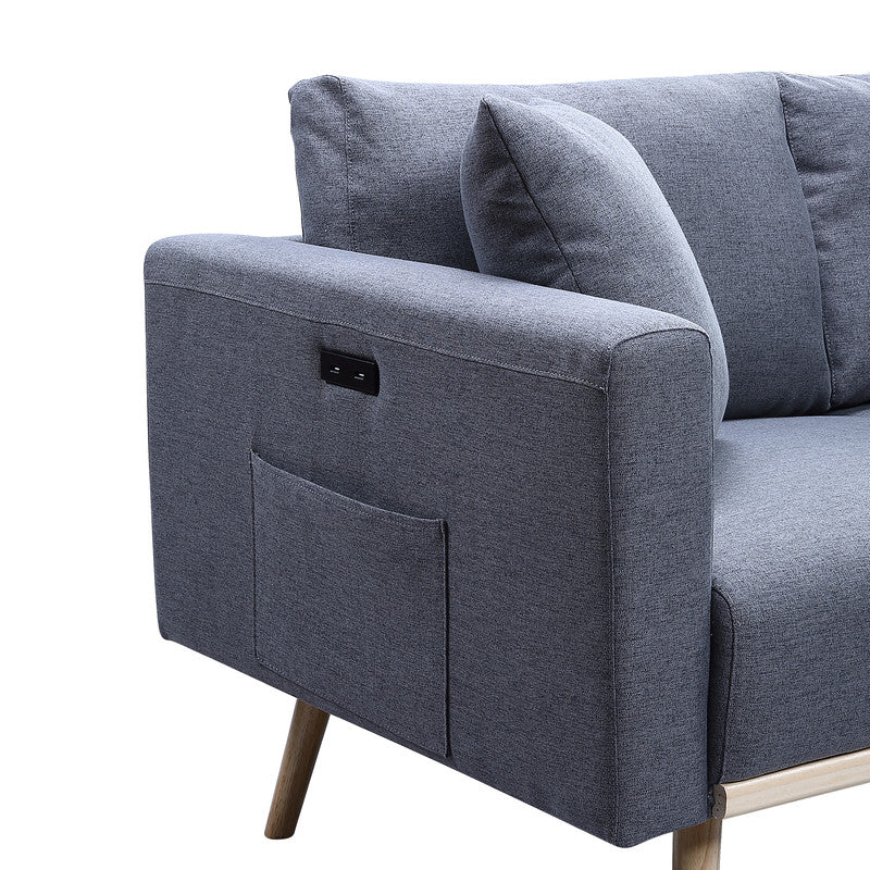 Easton Dark Gray Linen Sofa - 3 Seat Comfort & Storage