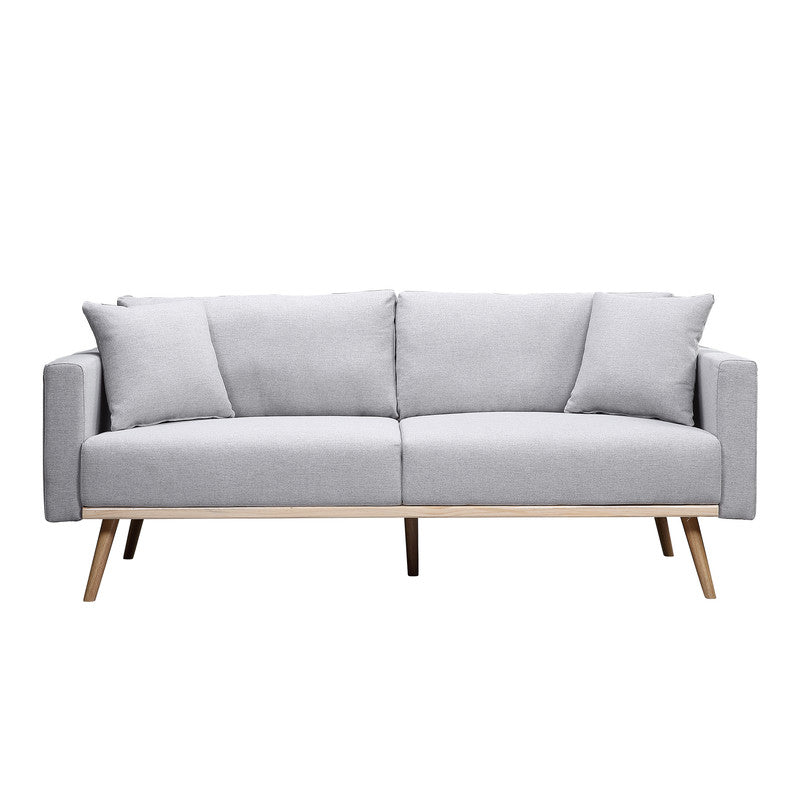 Easton 75" Light Gray Linen Sofa - USB & Storage