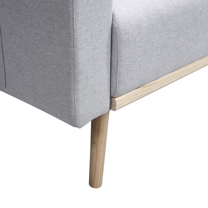 Easton 75" Light Gray Linen Sofa - USB & Storage