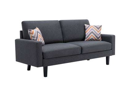 Dark Gray Linen 3 Seat Sofa - 70" Wide