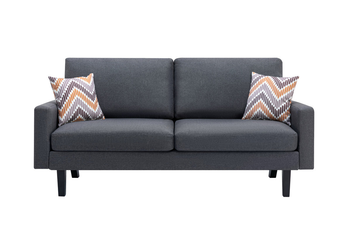 Dark Gray Linen 3 Seat Sofa - 70" Wide