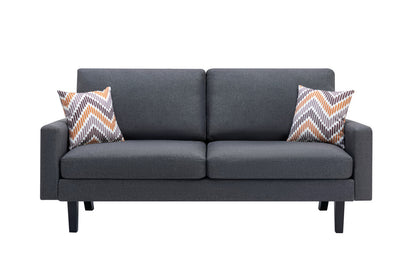 Dark Gray Linen 3 Seat Sofa - 70" Wide