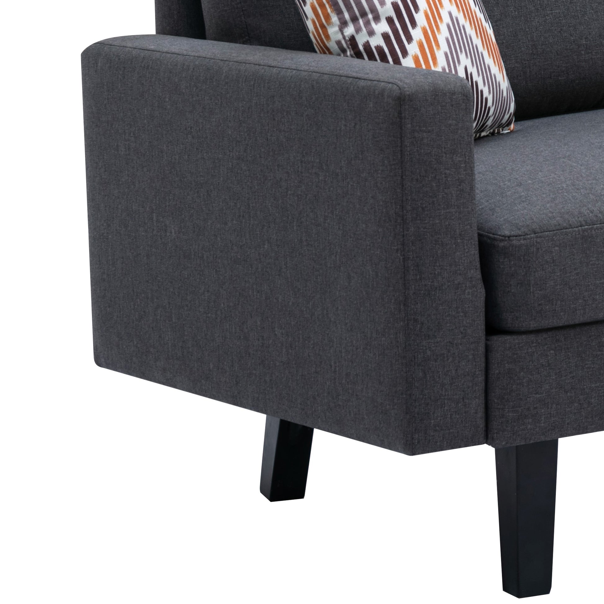 Dark Gray Linen 3 Seat Sofa - 70" Wide