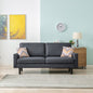 Bahamas 70" Dark Gray Linen Sofa with 2 Throw Pillows