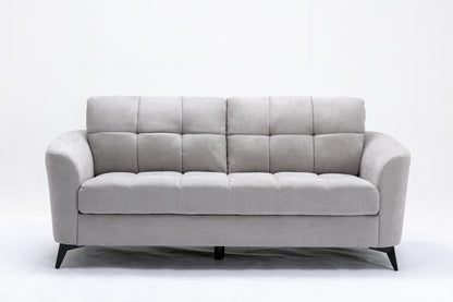 Light Gray Velvet Sofa - 3 Seat Comfort