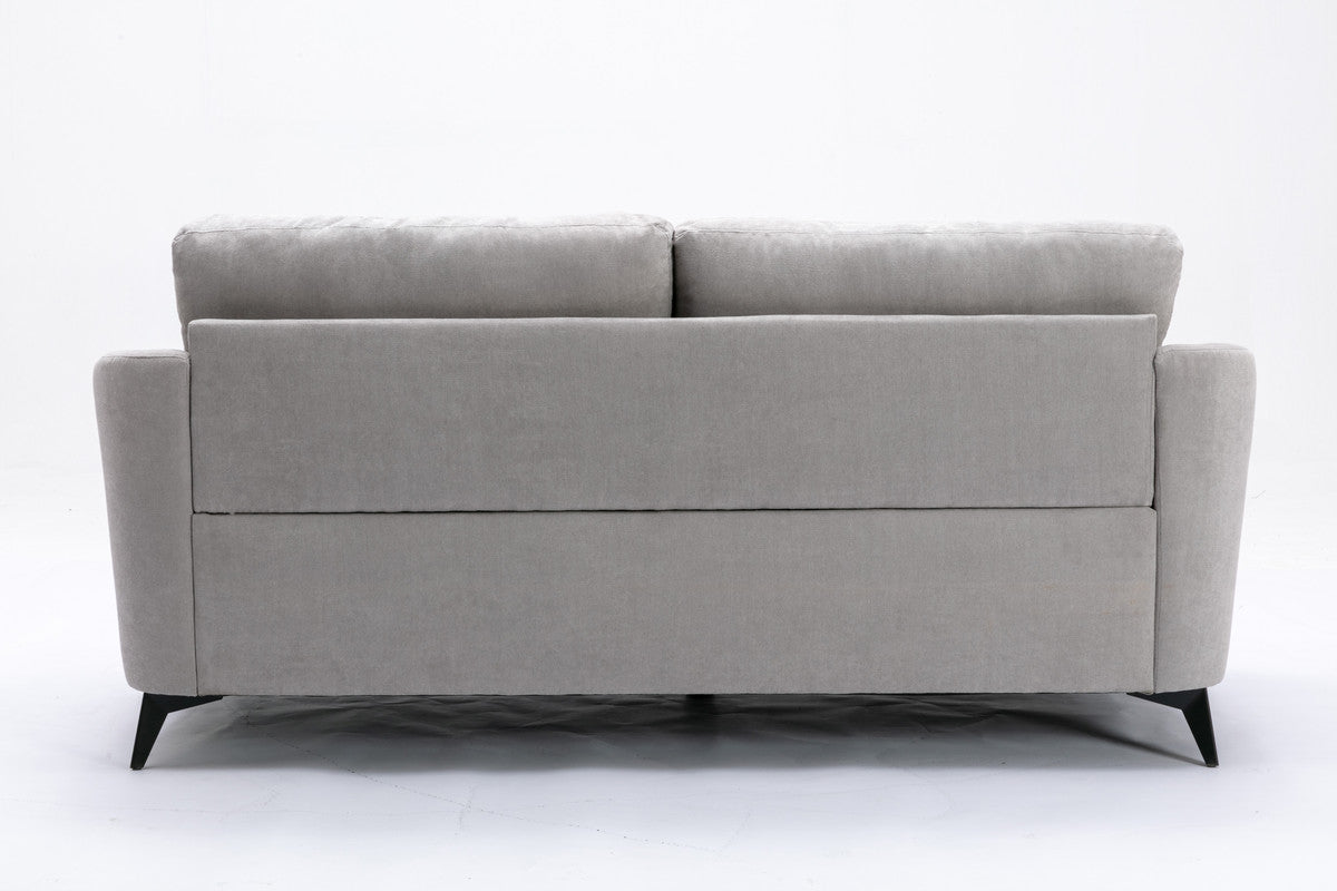 Light Gray Velvet Sofa - 3 Seat Comfort
