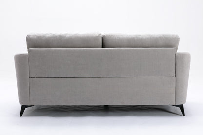 Light Gray Velvet Sofa - 3 Seat Comfort