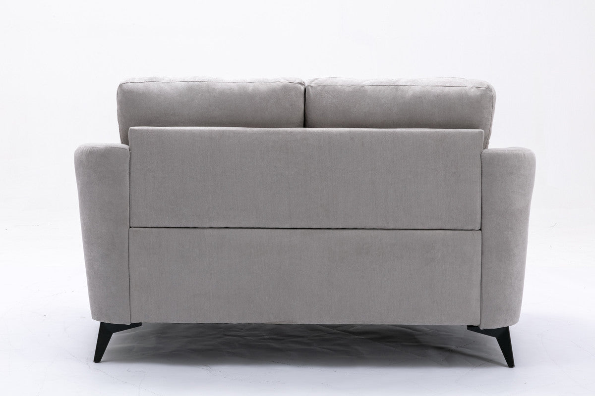 Light Gray Velvet Sofa Loveseat Living Room Set for Guest Space
