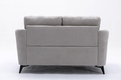 Light Gray Velvet Sofa Loveseat Living Room Set for Guest Space