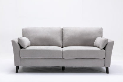 Light Gray 3 Seat Velvet Sofa - 64" Wide