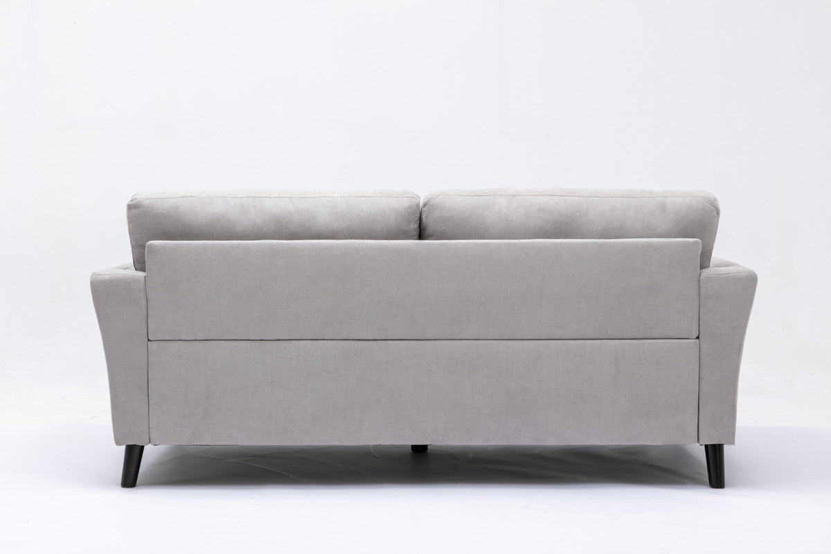 Light Gray 3 Seat Velvet Sofa - 64" Wide