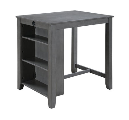 36" Gray Dining Table with 2 Chairs - Small Space for Dining Room