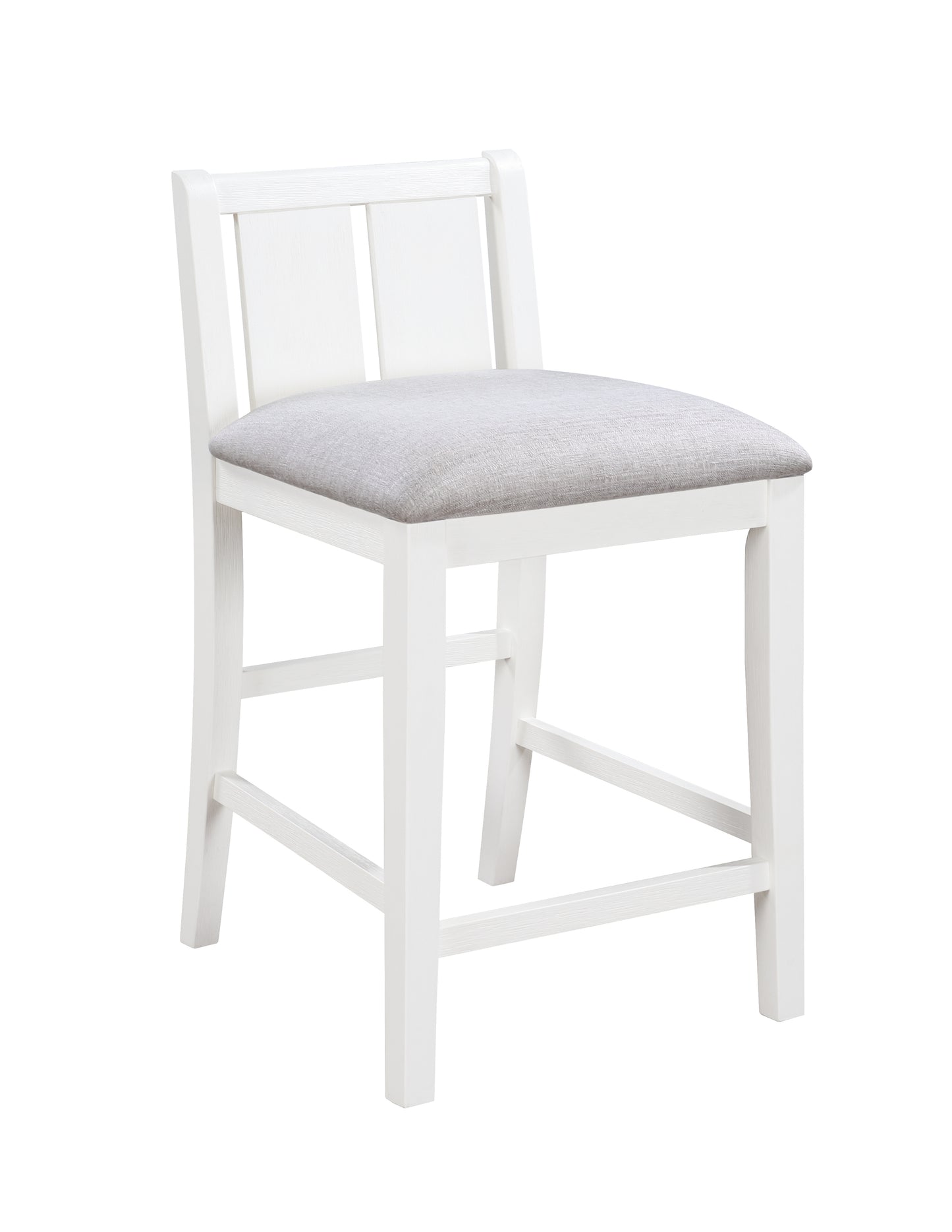 White Wood Dining Table Set with 2 Chairs and USB Charging Ports for Dining Room