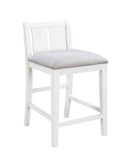 White Wood Dining Table Set with 2 Chairs and USB Charging Ports for Dining Room