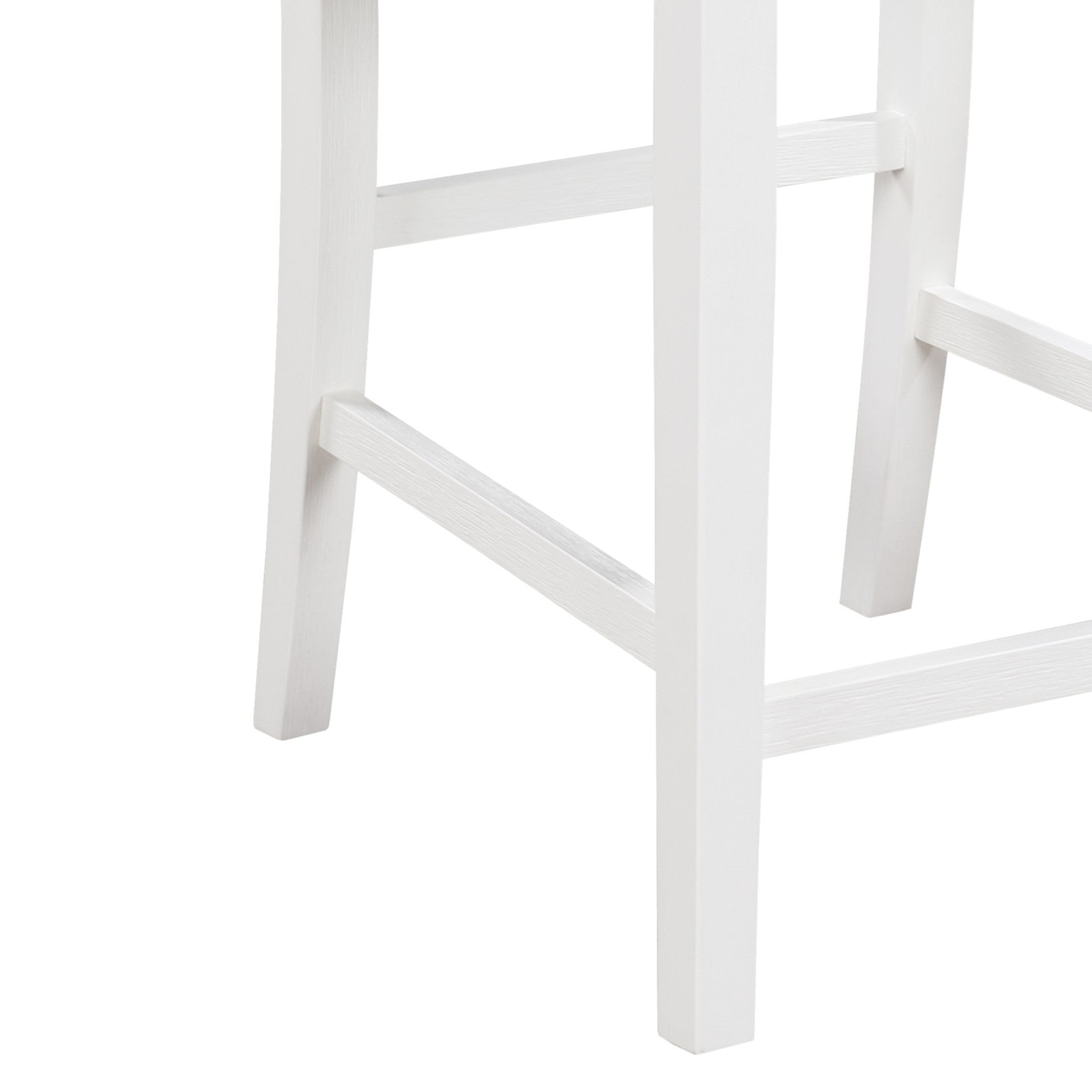 White Wood Dining Table Set with 2 Chairs and USB Charging Ports for Dining Room