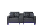 85" Black Fabric Sofa with USB Charging