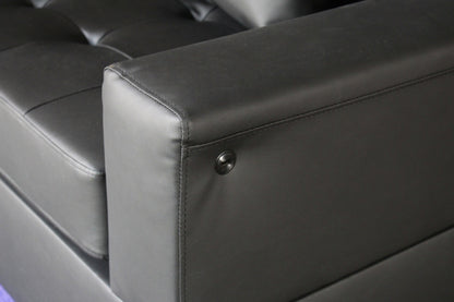85" Black Fabric Sofa with USB Charging