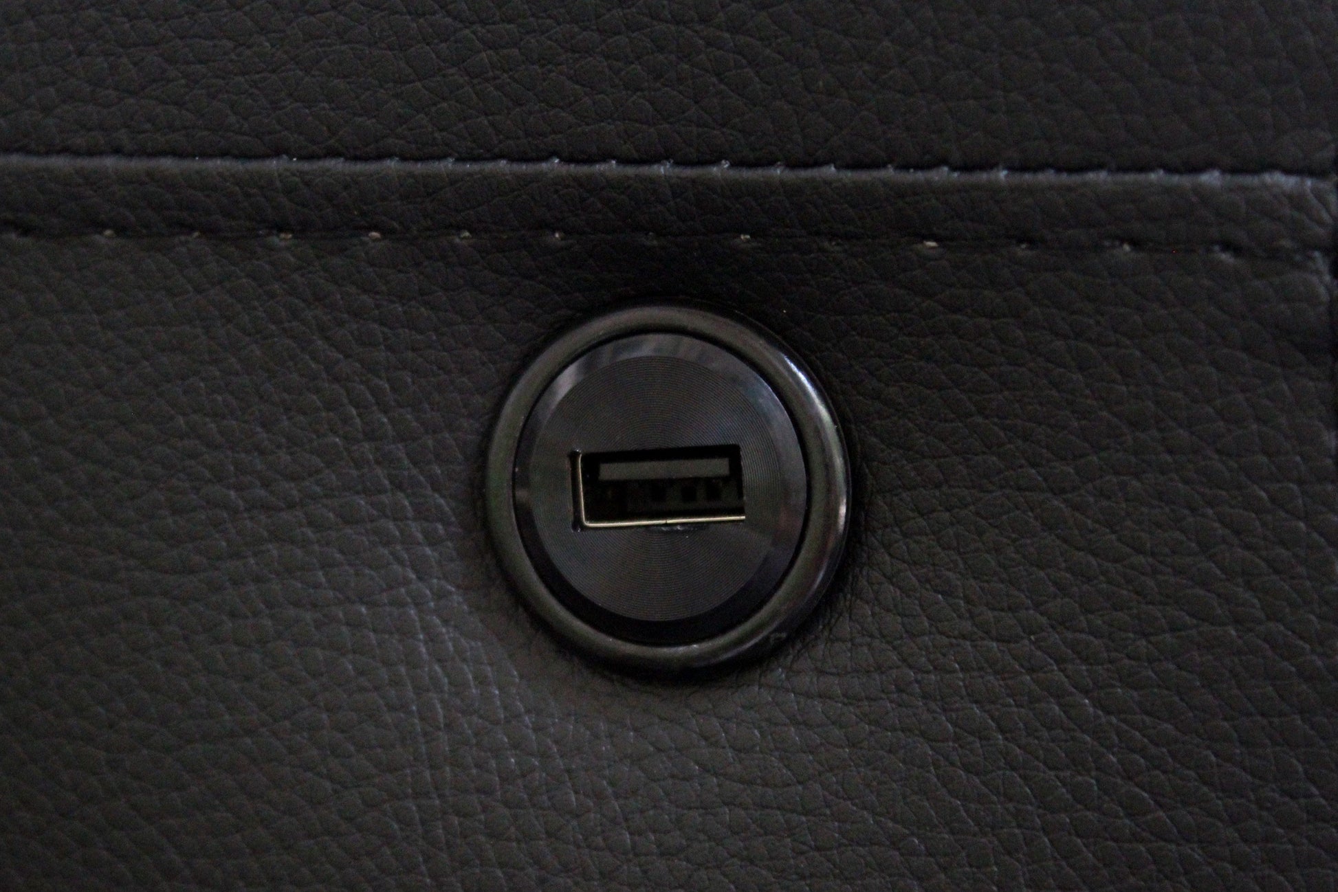 85" Black Fabric Sofa with USB Charging