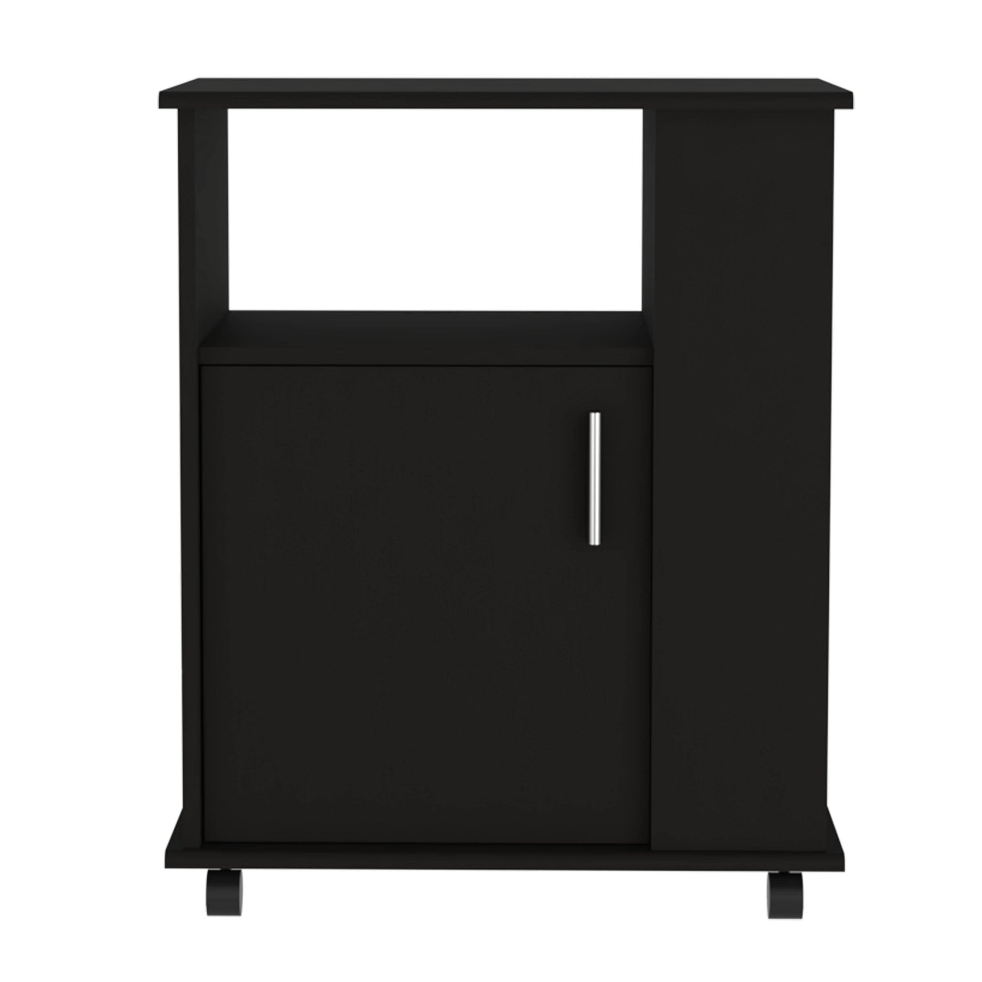 Wenge Particle Board Kitchen Island with Caster Storage